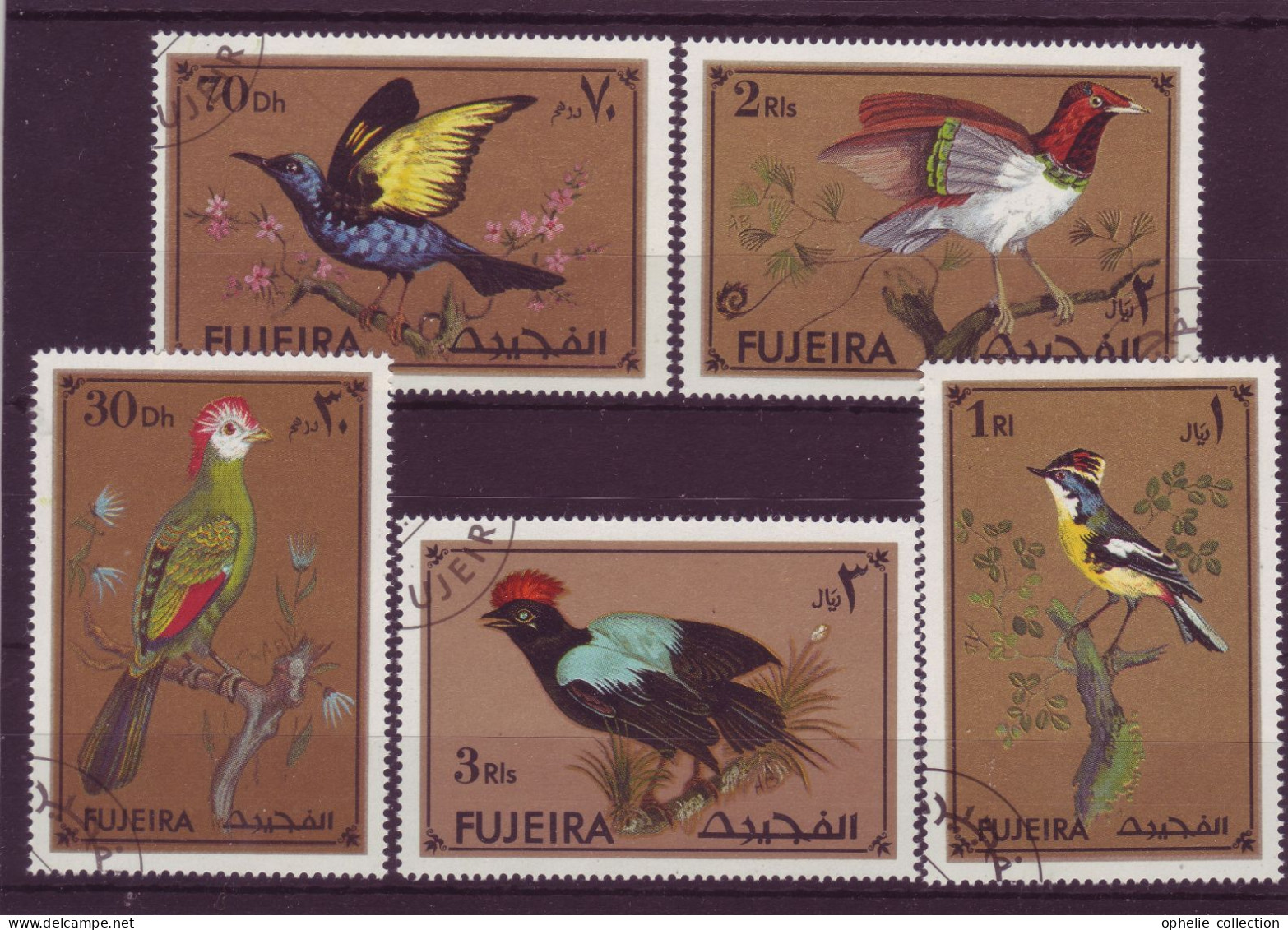 Asie - Fujeira - Oiseaux  - 5 Timbres Différents - 7085 - Fujeira