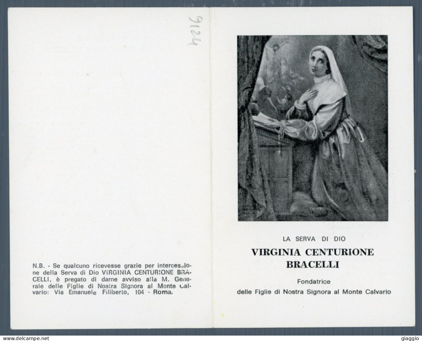 °°° Santino N. 9124 - La Serva Di Dio Virginia Centurione Bracelli °°° - Religion &  Esoterik