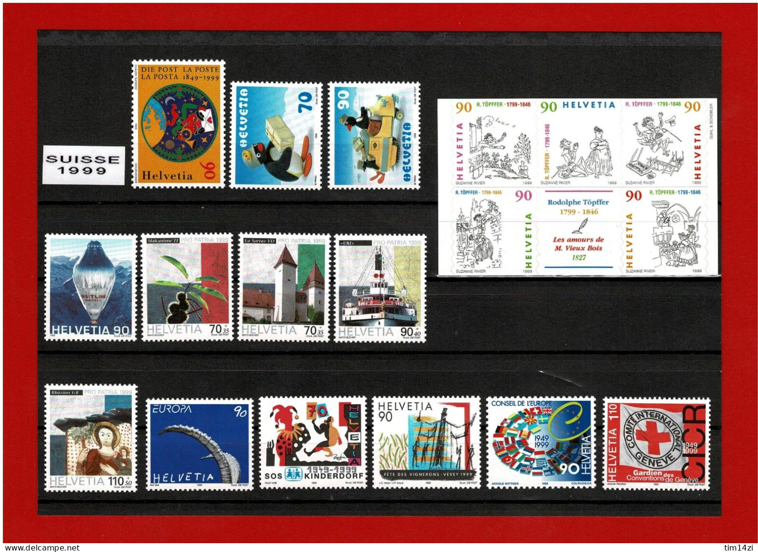 SUISSE - 1600/1636 - TIMBRES NEUFS**-  ANNEE COMPLETE 1999 -  COTE Y&T 2021 : 77.60 € - Ungebraucht