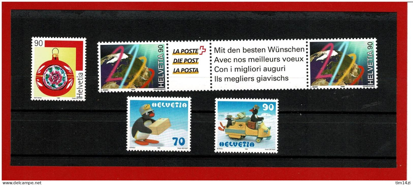 SUISSE - 1600/1636 - TIMBRES NEUFS**-  ANNEE COMPLETE 1999 -  COTE Y&T 2021 : 77.60 € - Neufs