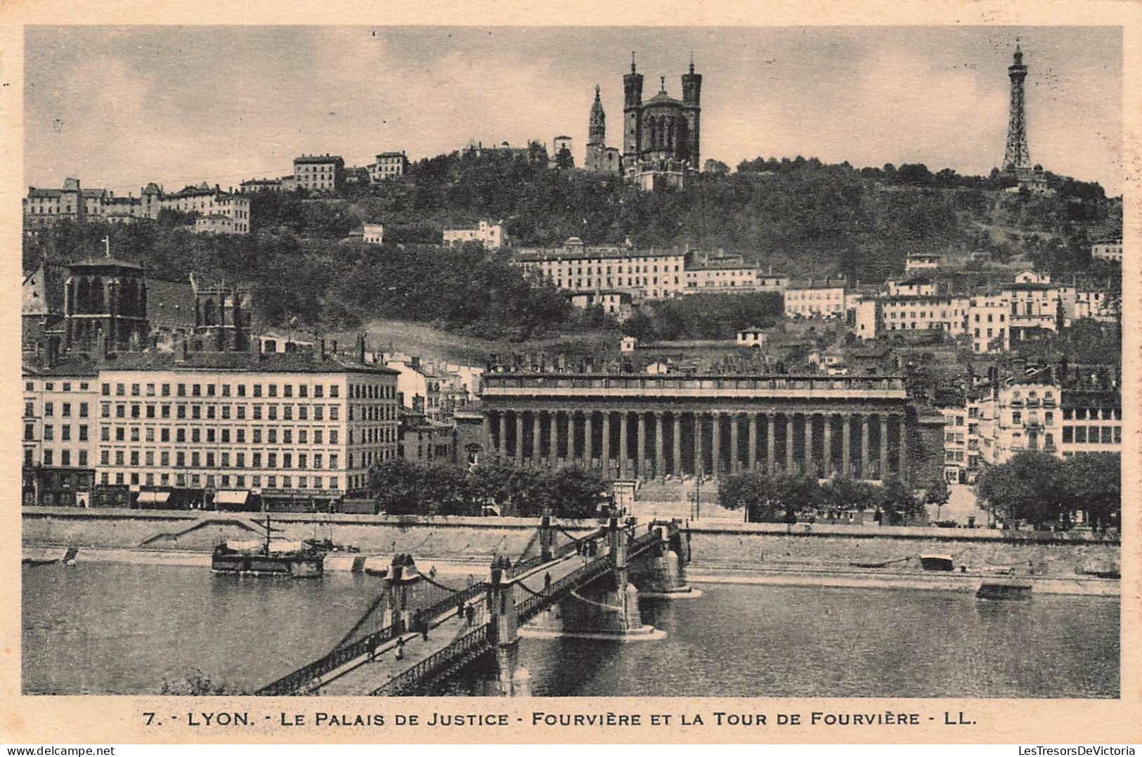 FRANCE - Lyon - Palais De Justice - Fourvière Et La Tour De Fourvière - Carte Postale Ancienne - Andere & Zonder Classificatie