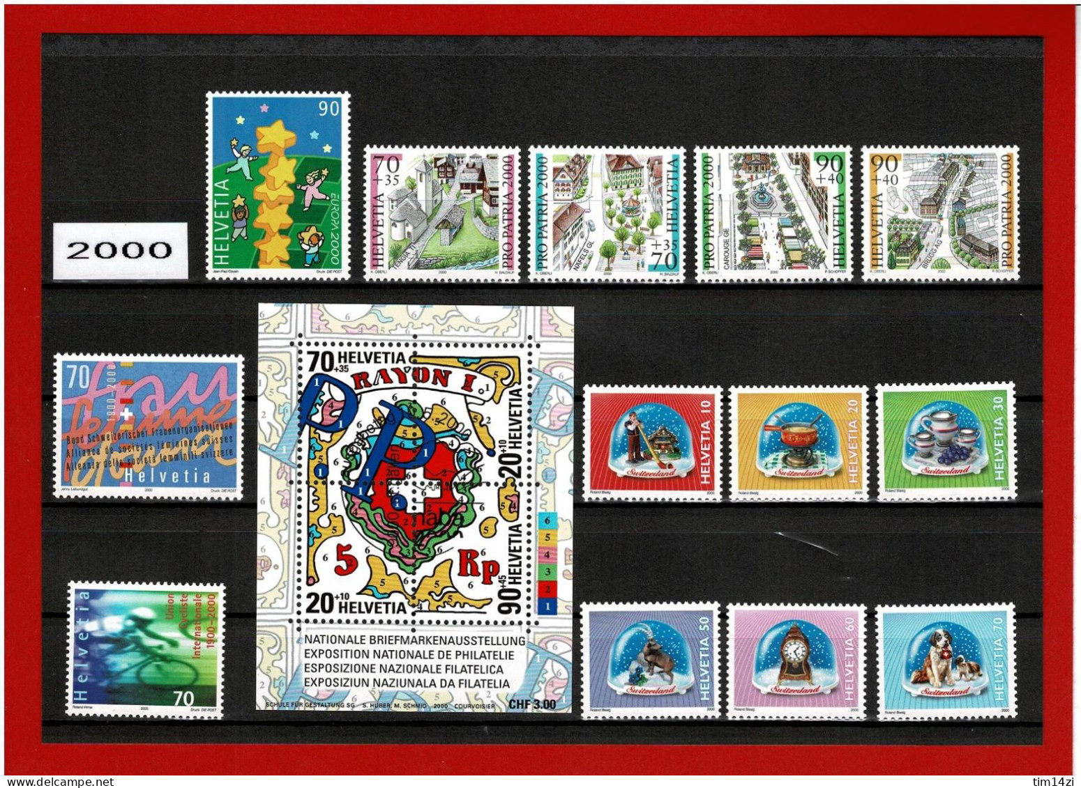 SUISSE - 1637/1670 - TIMBRES NEUFS**- ANNEE COMPLETE 2000 -  COTE Y&T 2021 : 94.00 € - Nuevos