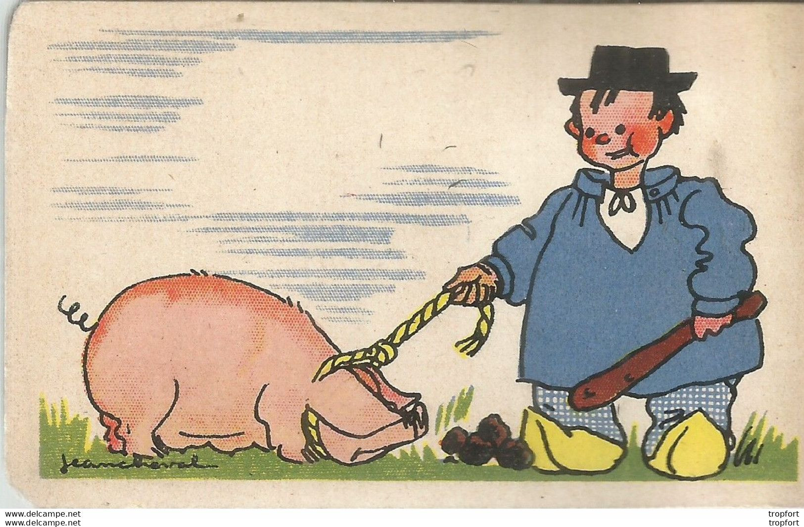 TJ / CARNET VIERGE Bloc Notes Années 50 Ancien PUB DESSIN COCHON TRUFFIER Truffe / ALSACIENNE Mouton Sabot JEAN CHEVAL - Publicidad