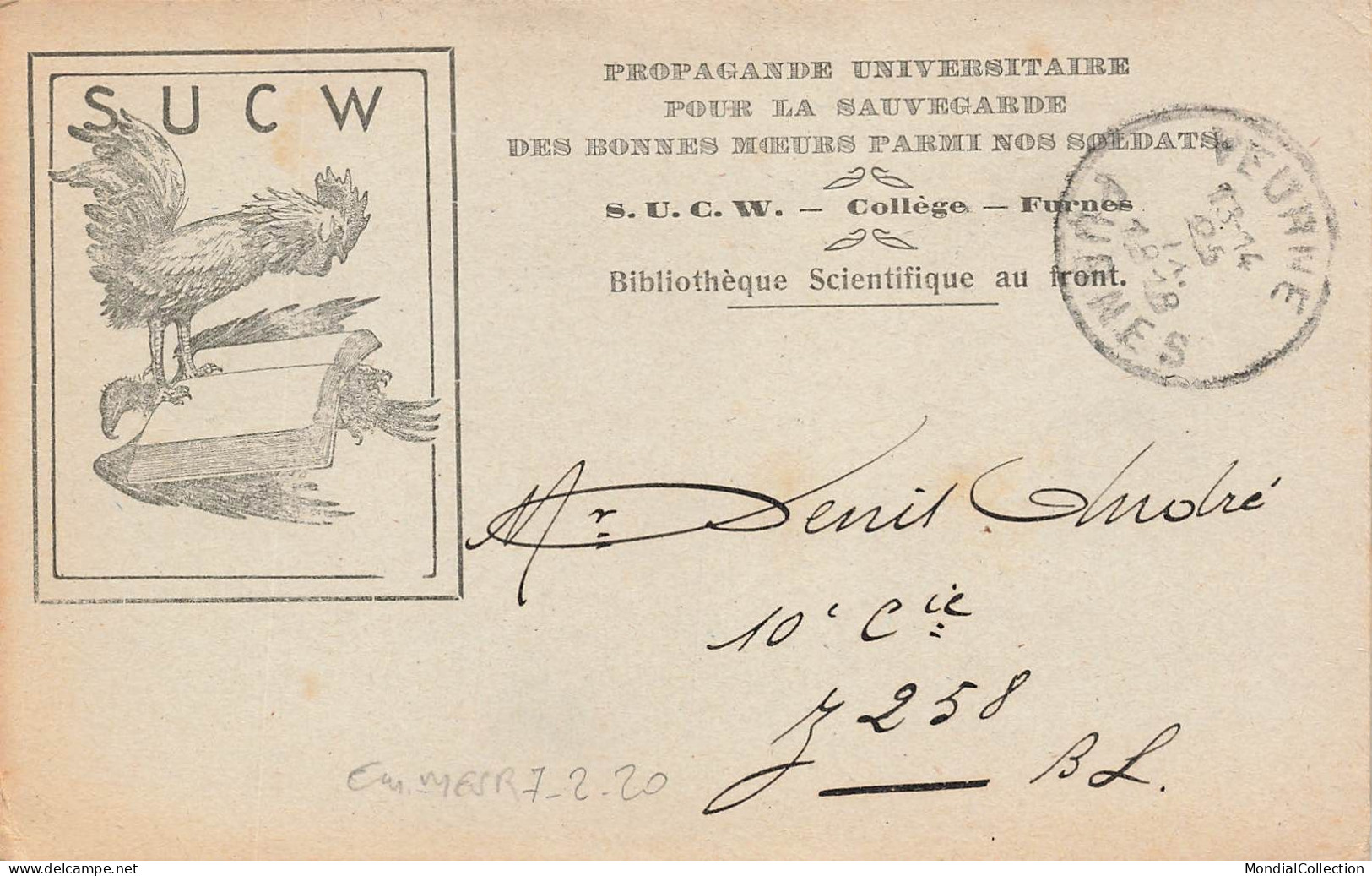 MIKIBP2-046- BELGIQUE VEURNE FURNES SUCW PROPAGANDE UNIVERSITAIRE RARE - Veurne