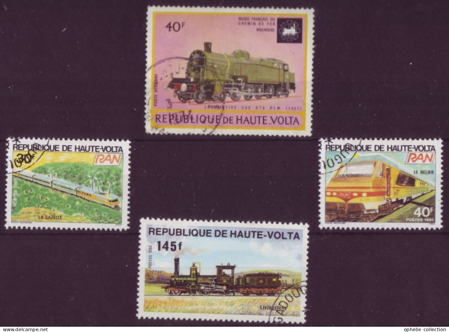 Afrique - Haute-Volta - Locomotives - 4 Timbres Différents - 7096 - Upper Volta (1958-1984)