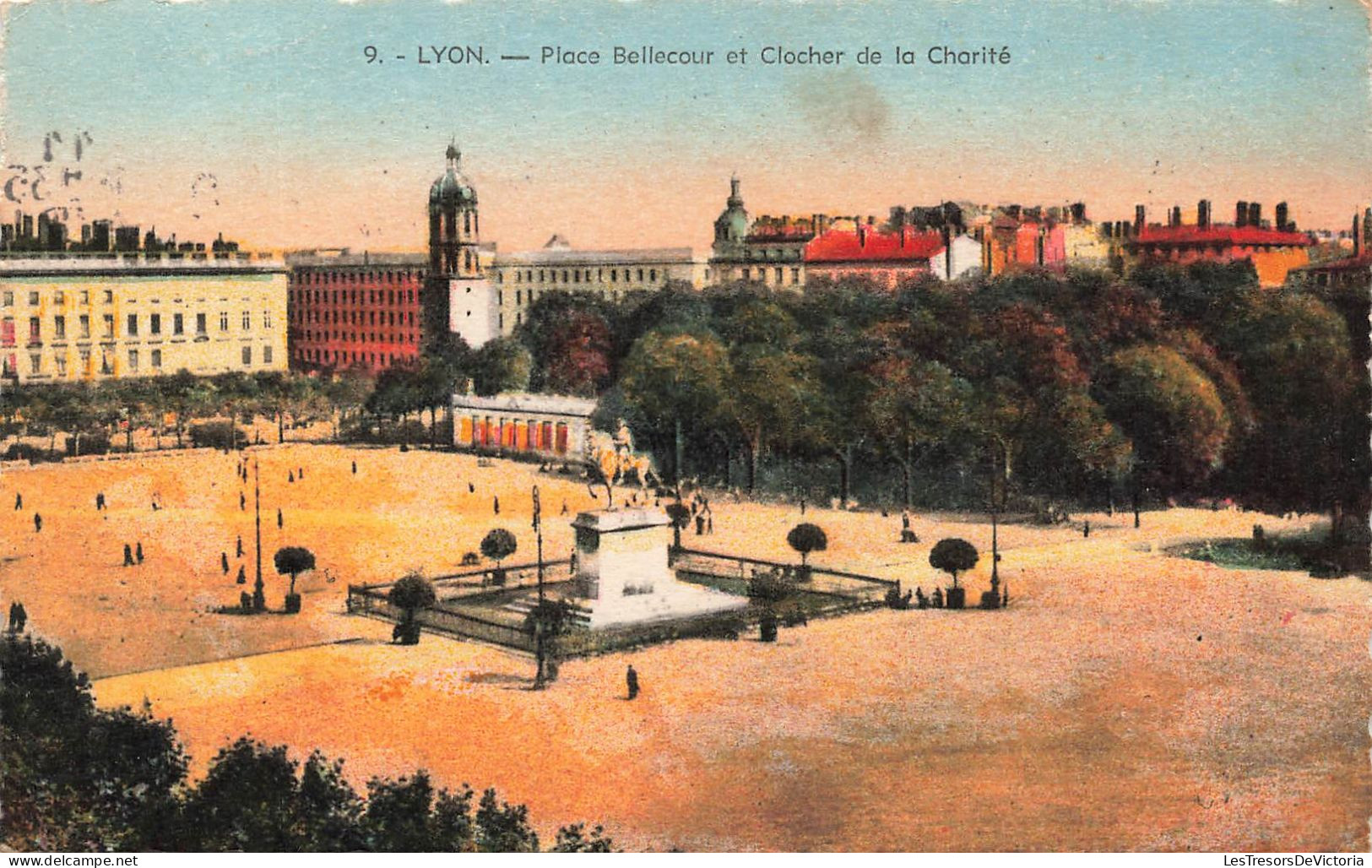 FRANCE - Lyon - La Place Bellecour Et Clocher De La Charité - Carte Postale Ancienne - Andere & Zonder Classificatie