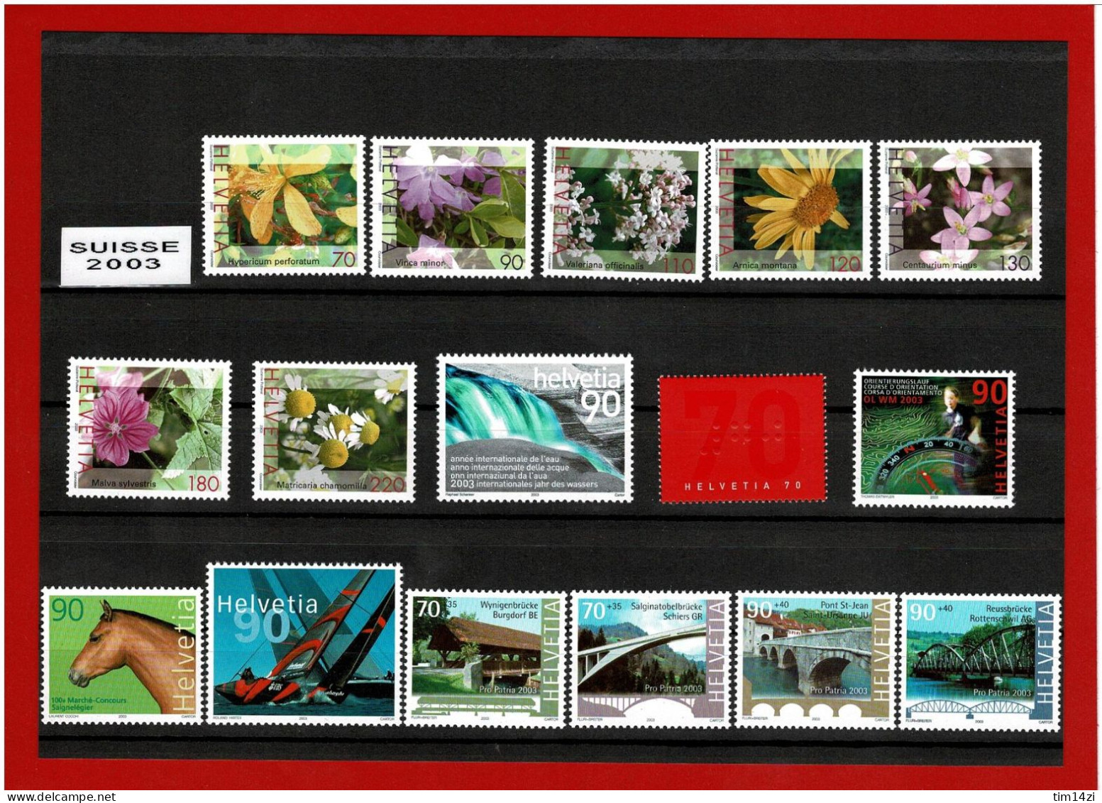 SUISSE - 1745/1788 - TIMBRES NEUFS**- ANNEE COMPLETE 2003 -  COTE Y&T 2021 : 114.25 € - Nuevos