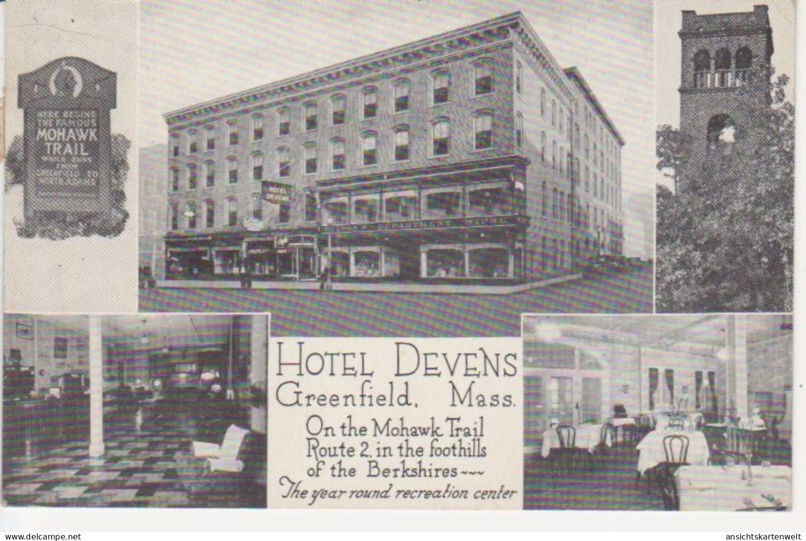 Greenfield, Mass. Hotel Devens Gl1932 #204.490 - Autres & Non Classés