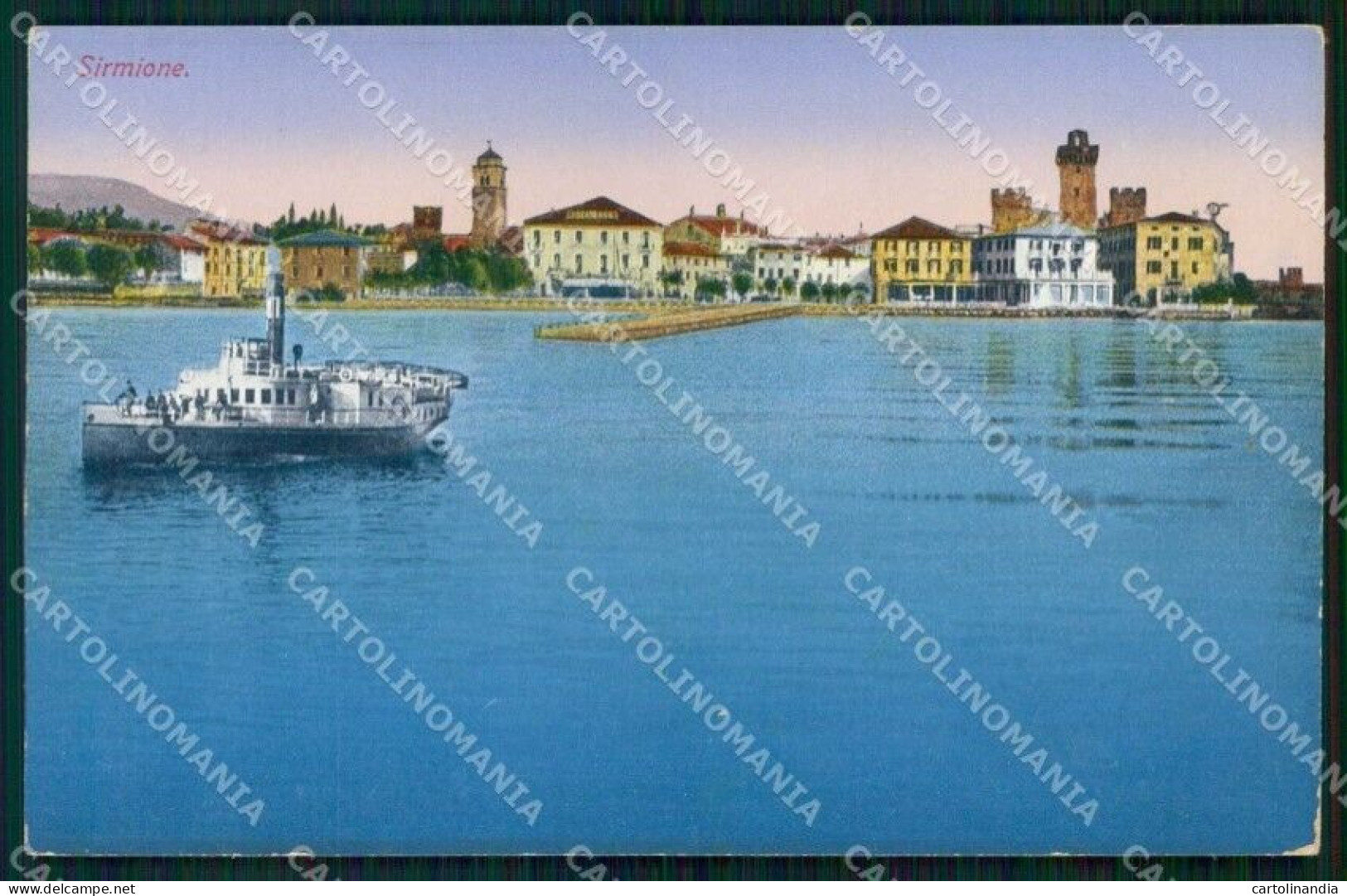 Brescia Sirmione Lago Di Garda Piroscafo Cartolina RT1404 - Brescia