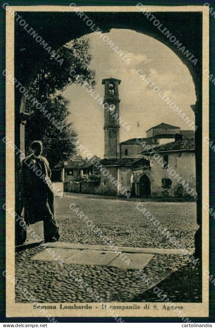 Varese Somma Lombardo Campanile Di Sant'Agnese Foto Cartolina RT1442 - Varese