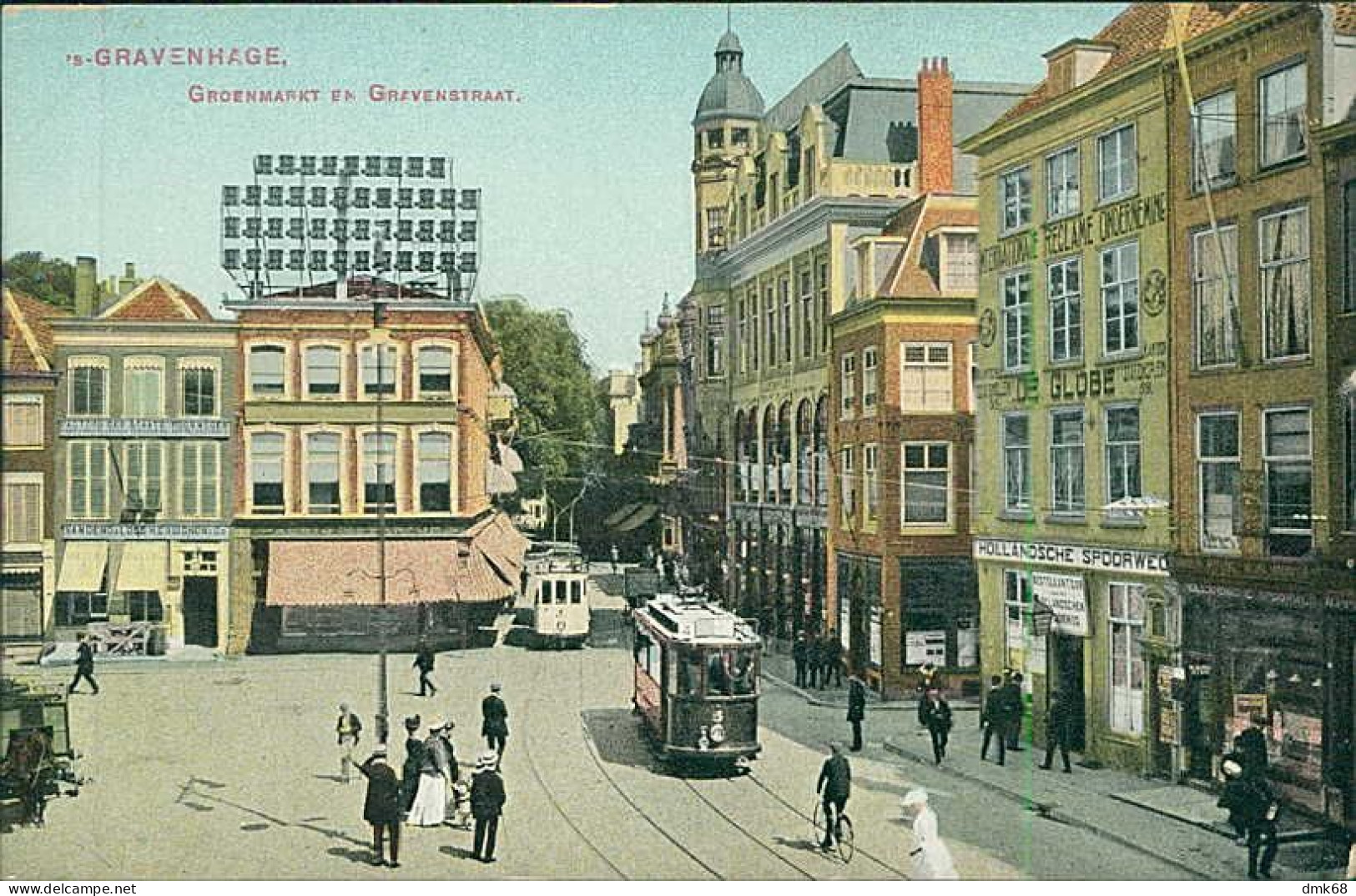 NETHERLANDS - DEN HAAG / S'-GRAVENHAGE - GROENMARKT EN GRAVENSTRAAT - TRAM - 1910s (18188) - Den Haag ('s-Gravenhage)