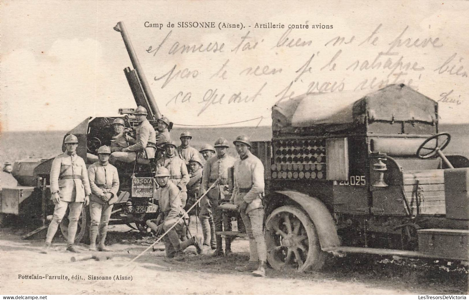 France - Militaria - Camps De Sissonne - Artillerie Contre Avions - Carte Postale Ancienne - Canon - Carte Carnet - Materiale