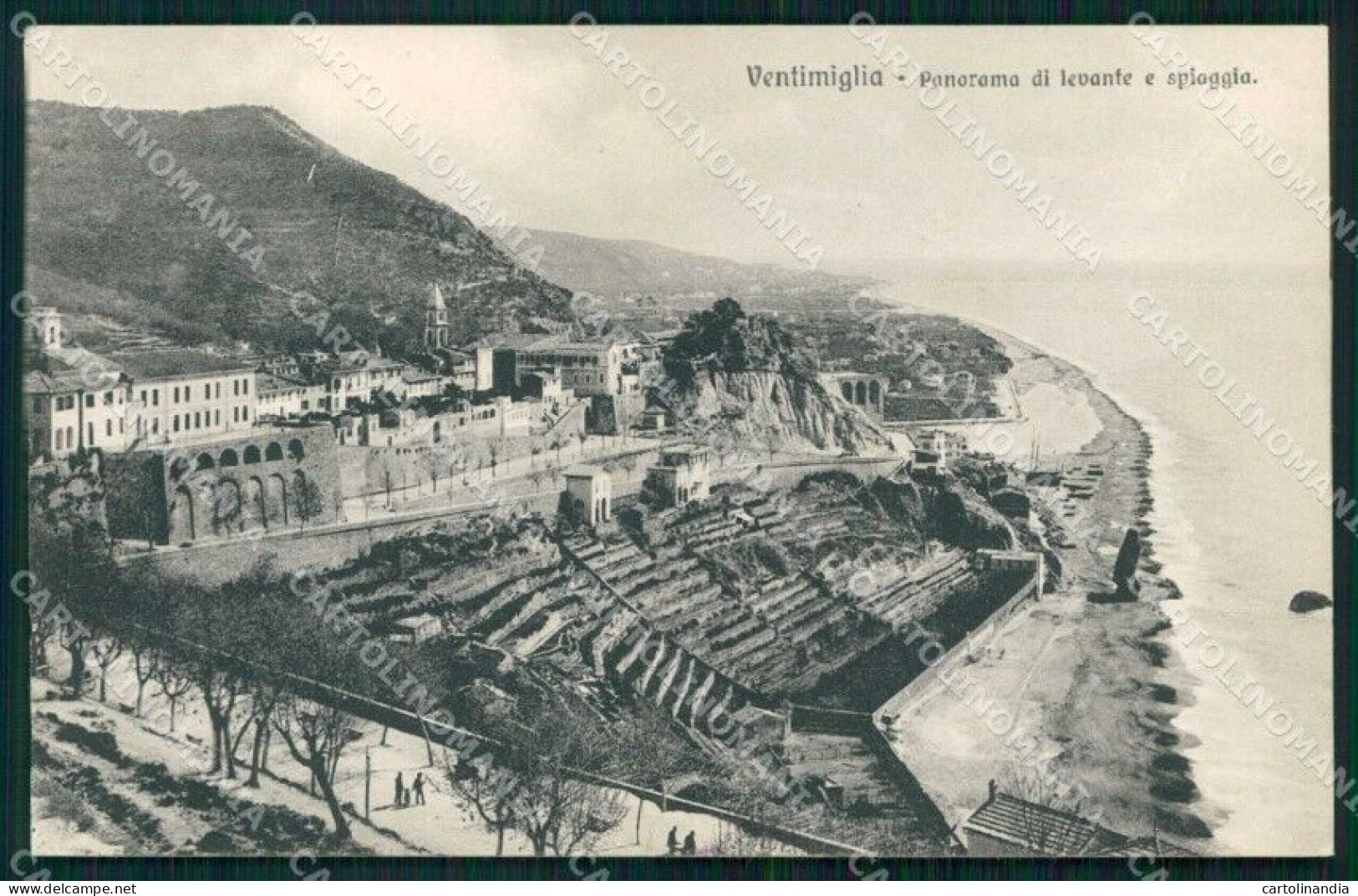 Imperia Ventimiglia Panorama Spiaggia Cartolina RT1876 - Imperia