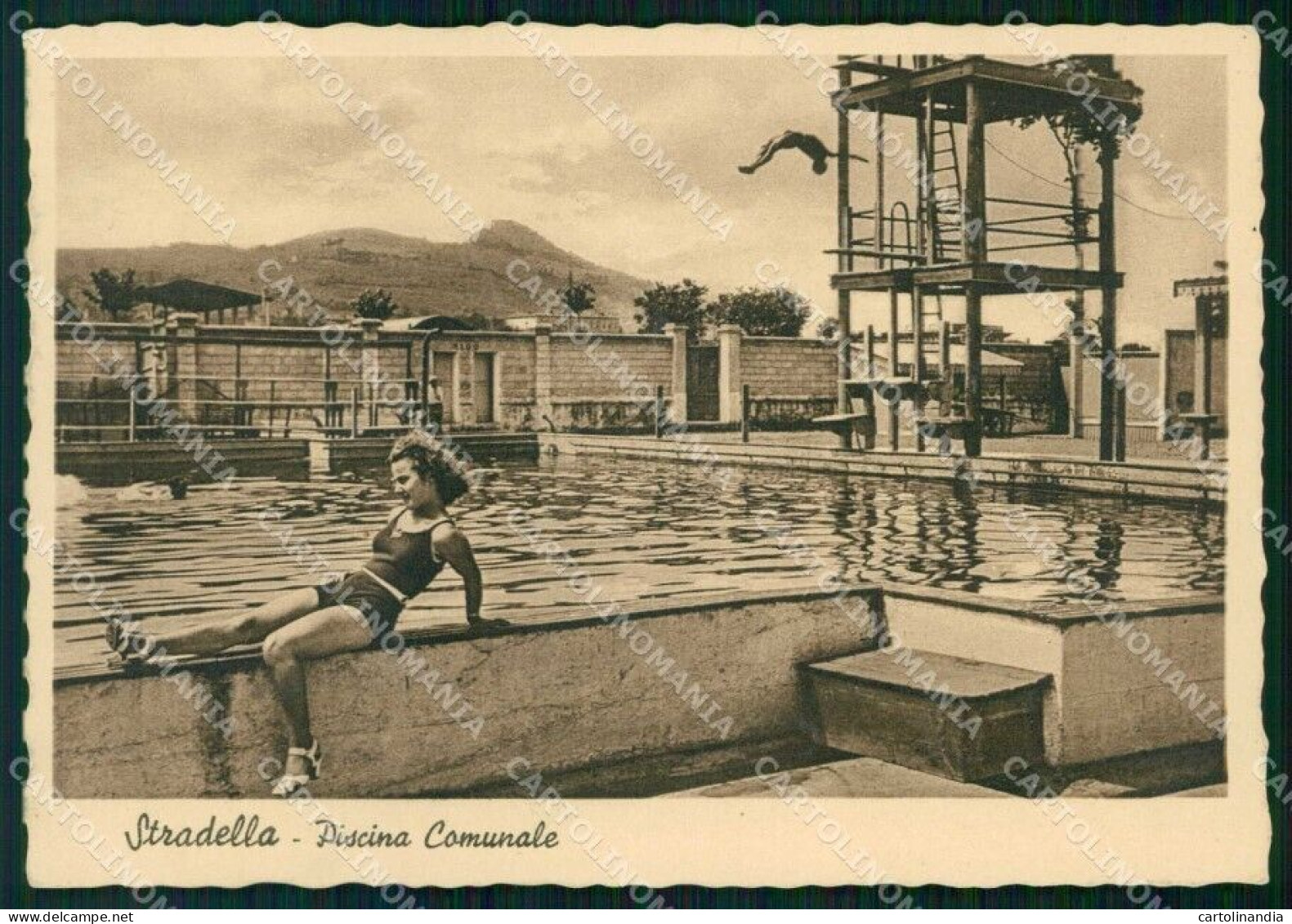 Pavia Stradella Piscina Comunale FG Cartolina RT1775 - Pavia