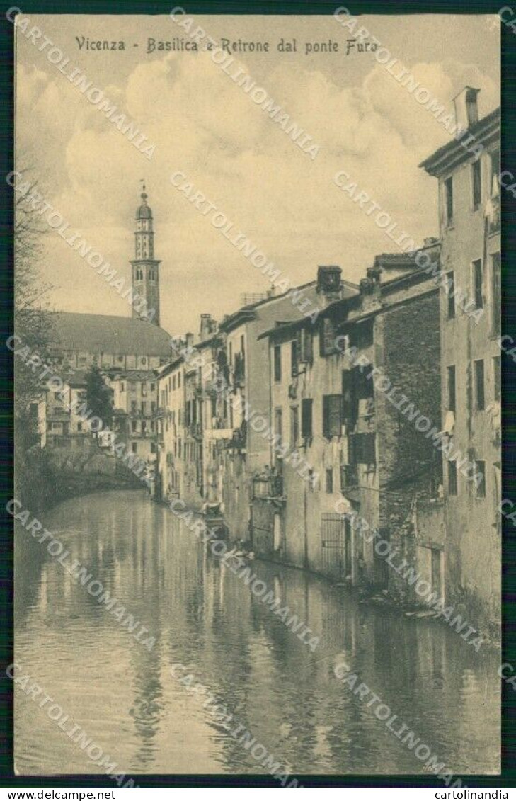 Vicenza Città Basilica Retrone Dal Ponte Furo Cartolina RT1947 - Vicenza