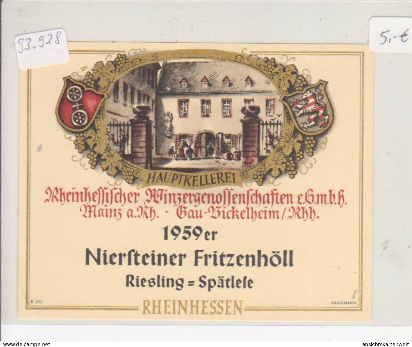 1959er Niersteiner Fritzenhöll #93.928 - Advertising