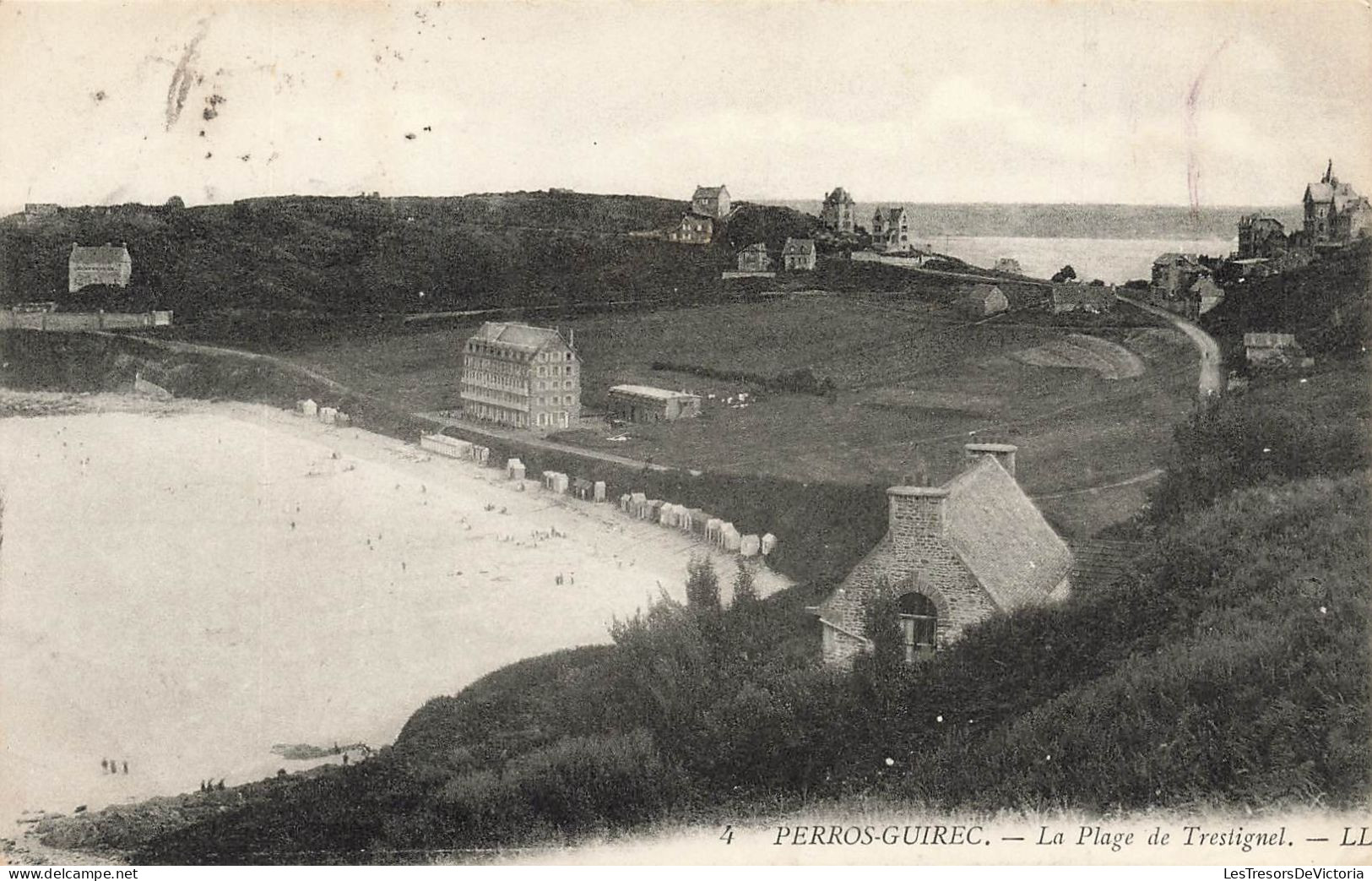 FRANCE - Perros Guirec - Vue Sur La Plage De Trestignel - L L - Vue D'ensemble - Carte Postale Ancienne - Perros-Guirec