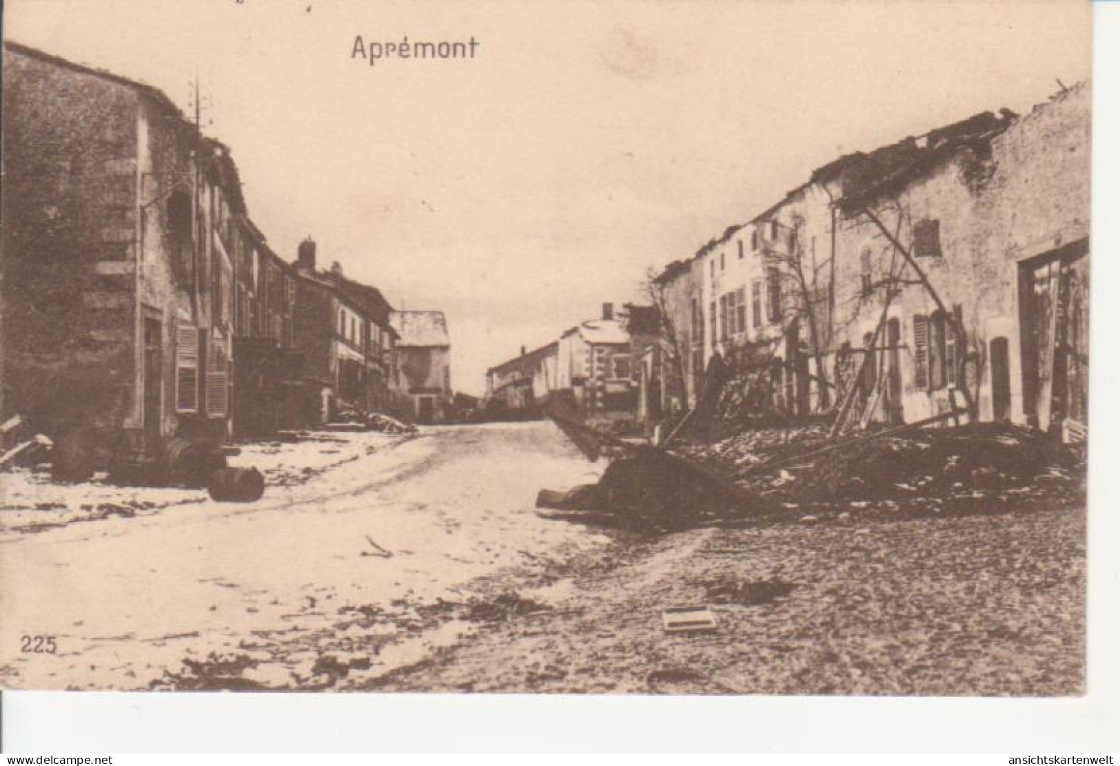 Aprémont Straße Zerstörte Häuser Feldpgl1917 #200.810 - Autres & Non Classés