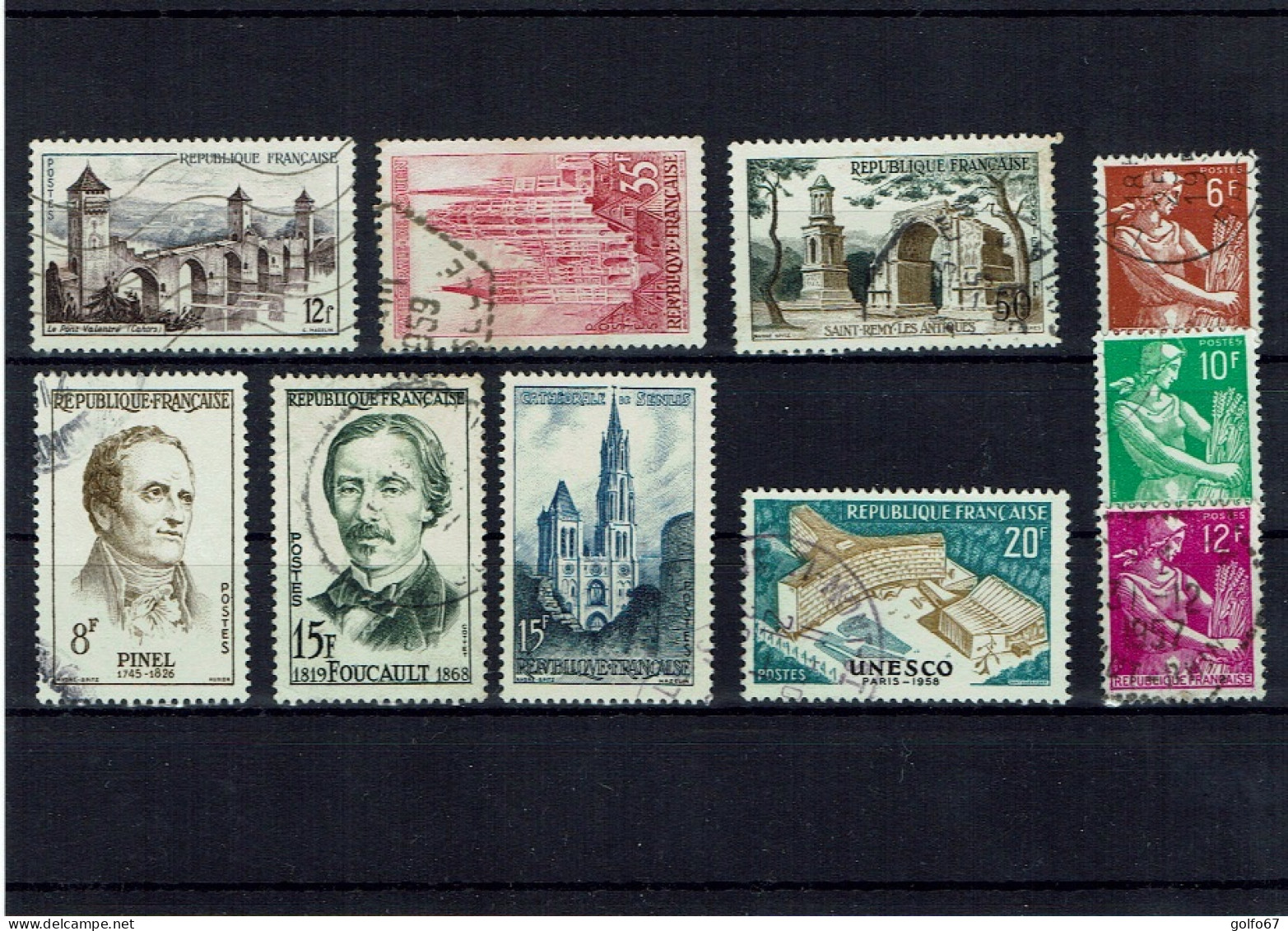 FRANCE - 1957 - 1958 Y&T N° 1119 - 1126 - 1129 - 1130 - 1115 à 1116 - 1142 - 1148 - 1165 - 1177 Oblit (0116) - Oblitérés