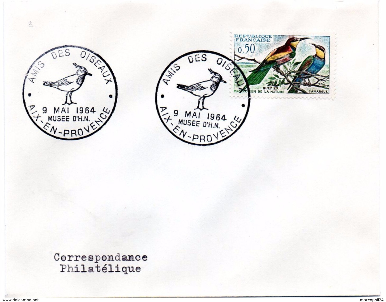 OISEAU / OISEAUX = 13 AIX En PROVENCE 1964 = CACHET Illustré CONCORDANT N° 1276 = AMIS Des OISEAUX - Afstempelingen & Vlagstempels