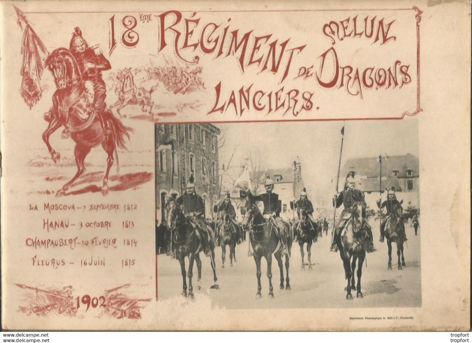 Livret PHOTOS 18eme REGIMENT DE DRAGONS LANCIERS MELUN 1902 Militaria Ww1 MILITAIRE CHEVAL - Guerre 1939-45