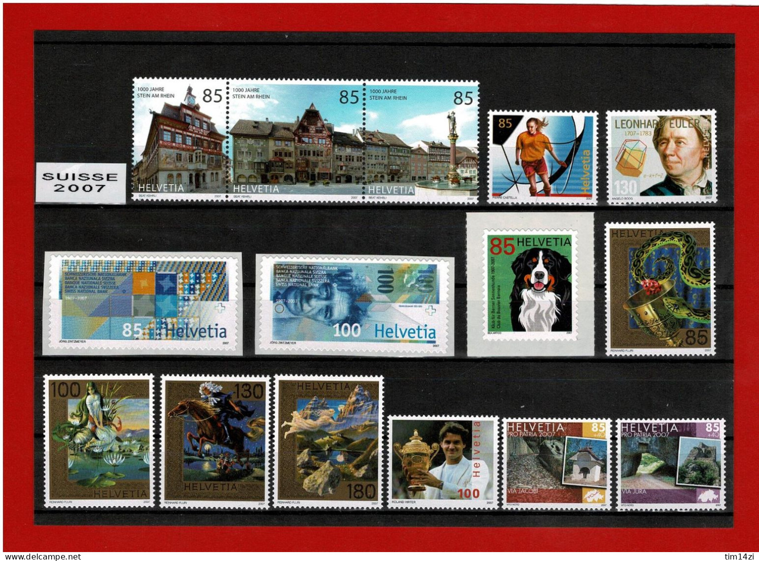 SUISSE - 1920/1968 - TIMBRES NEUFS**- ANNEE COMPLETE 2007 -  COTE Y&T 2021 : 145.25 € - Ungebraucht