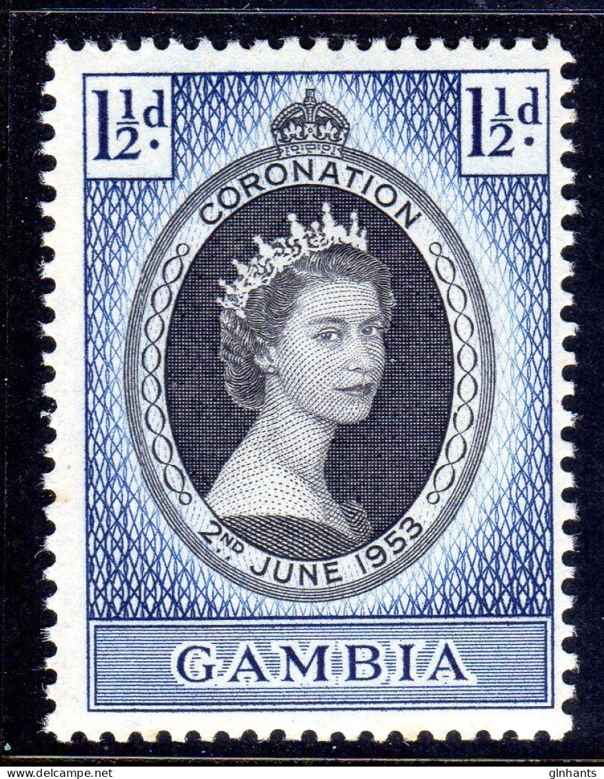 GAMBIA - 1953 QUEEN ELIZABETH II CORONATION STAMP FINE MNH ** SG 170 - Gambia (...-1964)