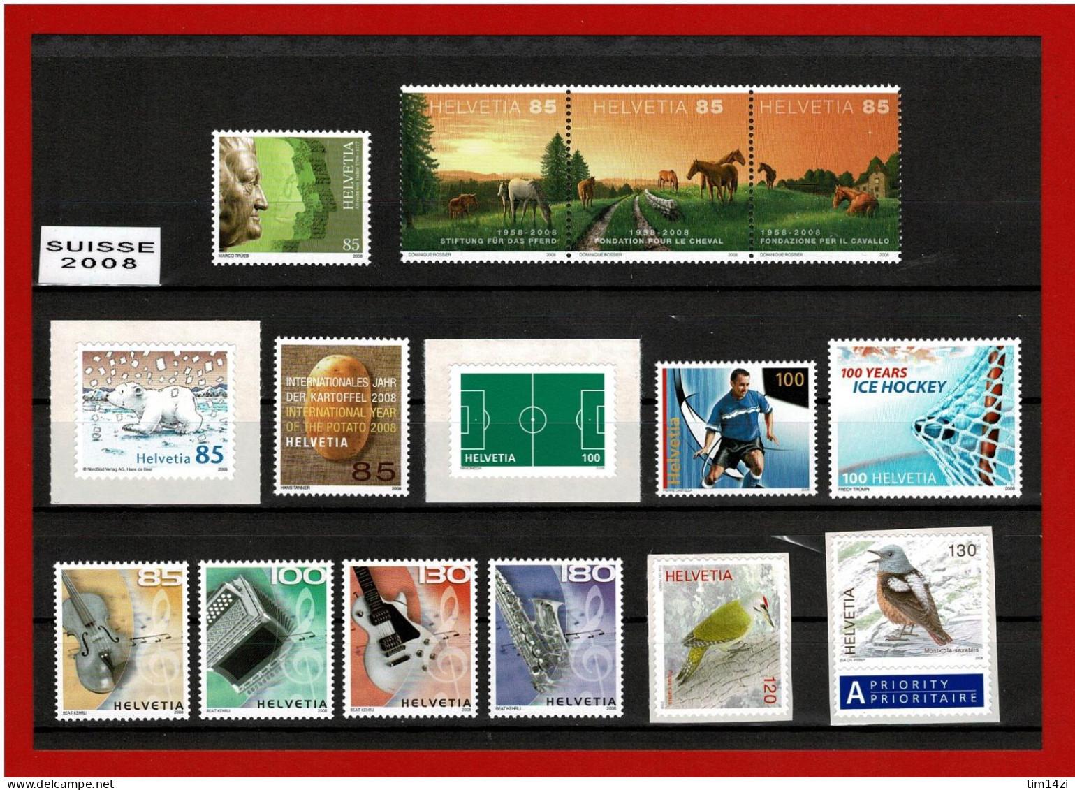 SUISSE - 1969/2014 - TIMBRES NEUFS**-  ANNEE COMPLETE 2008 -  COTE Y&T 2021 : 135.65 € - Ongebruikt