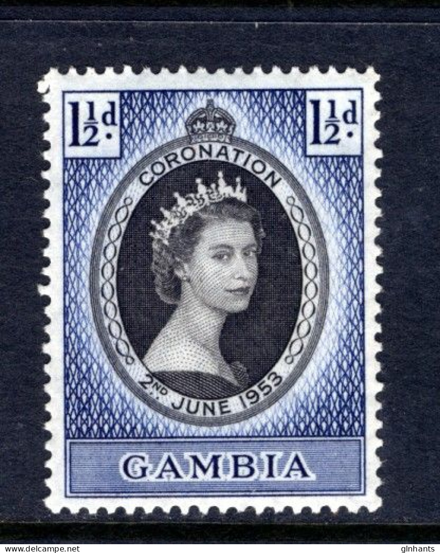 GAMBIA - 1953 QUEEN ELIZABETH II CORONATION STAMP FINE MOUNTED MINT MM * SG 170 - Gambia (...-1964)