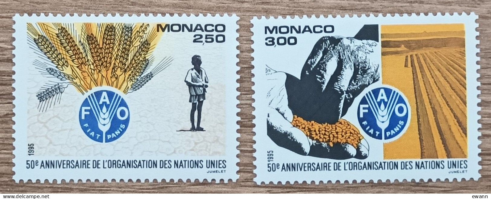 Monaco - YT N°2004, 2005 - 50e Anniversaire De L'Organisation Pour L'Alimentation Et L'Agriculture / FAO - 1995 - Neuf - Ongebruikt