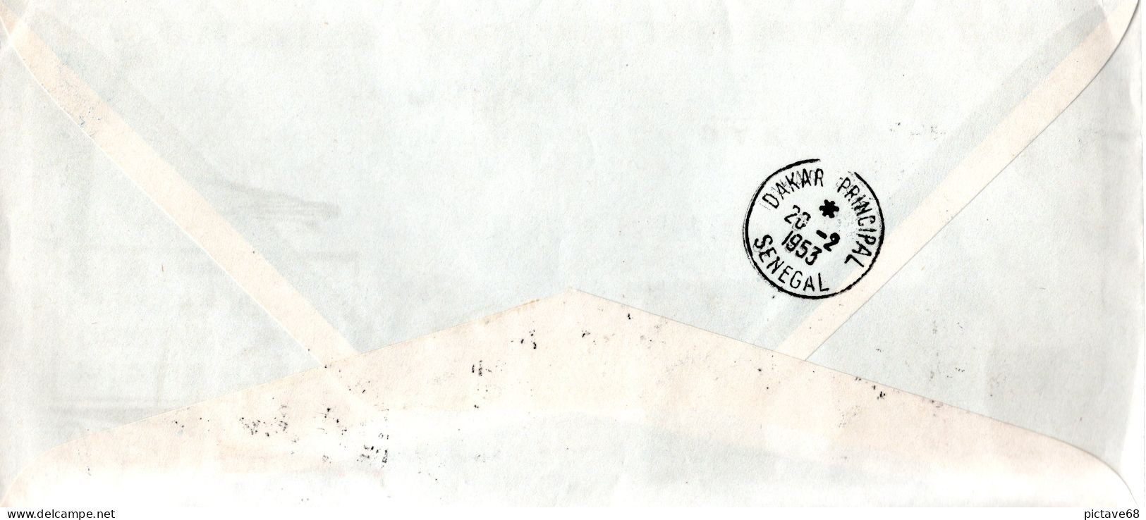 MAROC /  ENVELOPPE PREMIERE LIAISON AERIENNE CASABLANCA- DAKAR LE 20 FEVRIER 1953 PAR AVION A REACTION - Commemorative Postmarks