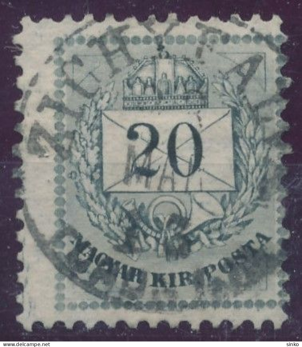 1889. Black Number Krajcar 20kr Stamp, ZICHYFALVA/TORONT M. - ...-1867 Préphilatélie