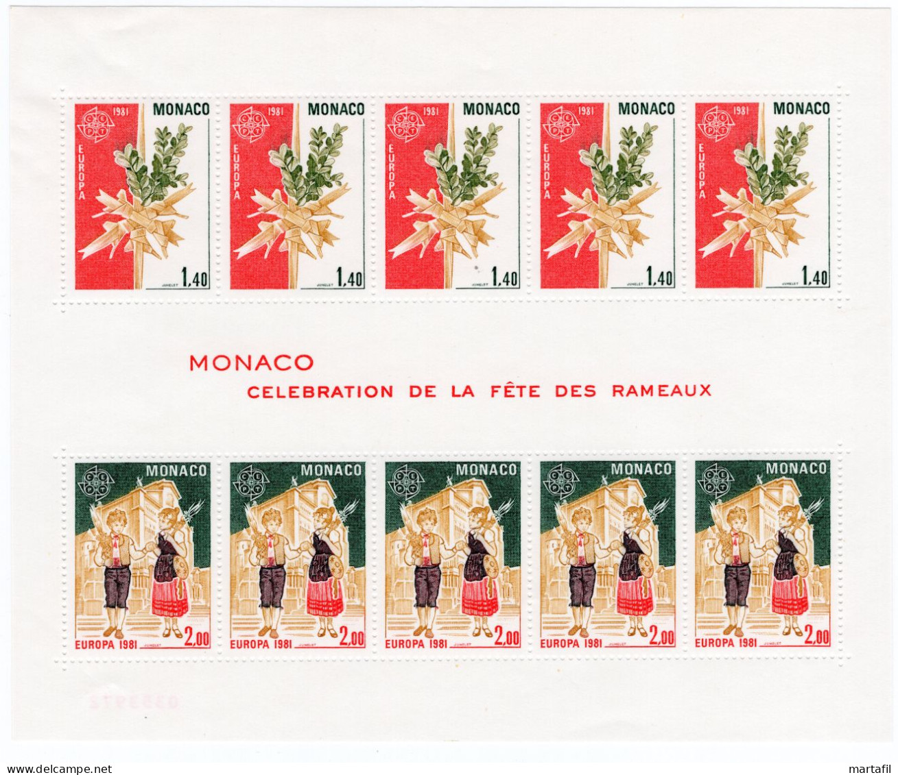 1981 MONACO BF 17 MNH ** Europa, Europa CEPT, Folclore - Blocchi