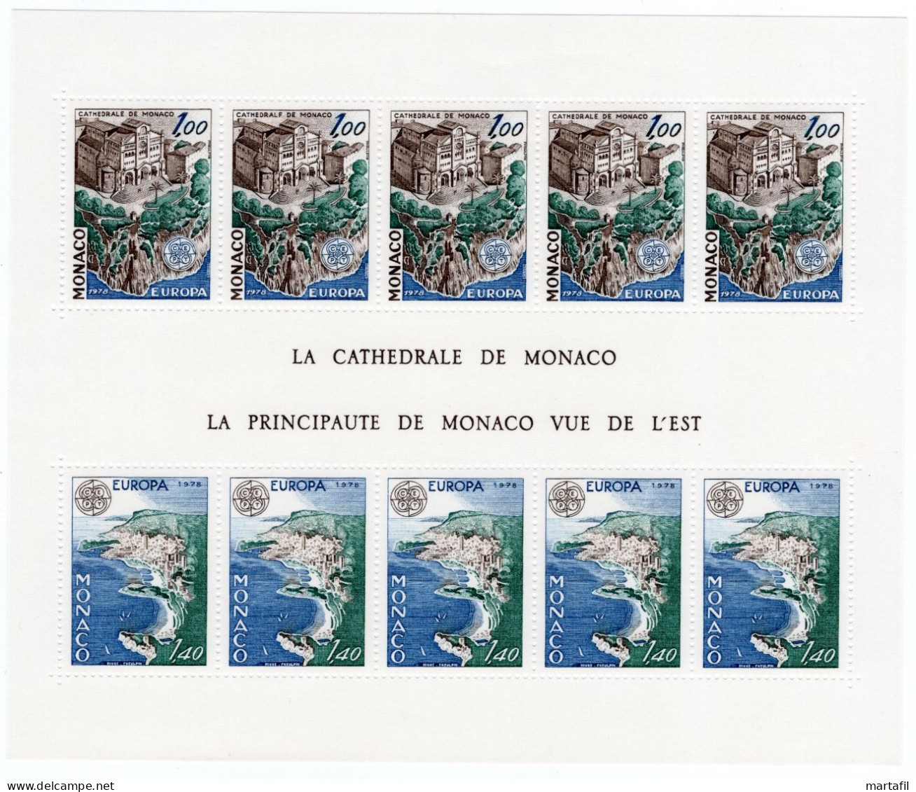 1978 MONACO BF 12 MNH ** Europa, Europa CEPT, Monumenti - Bloques