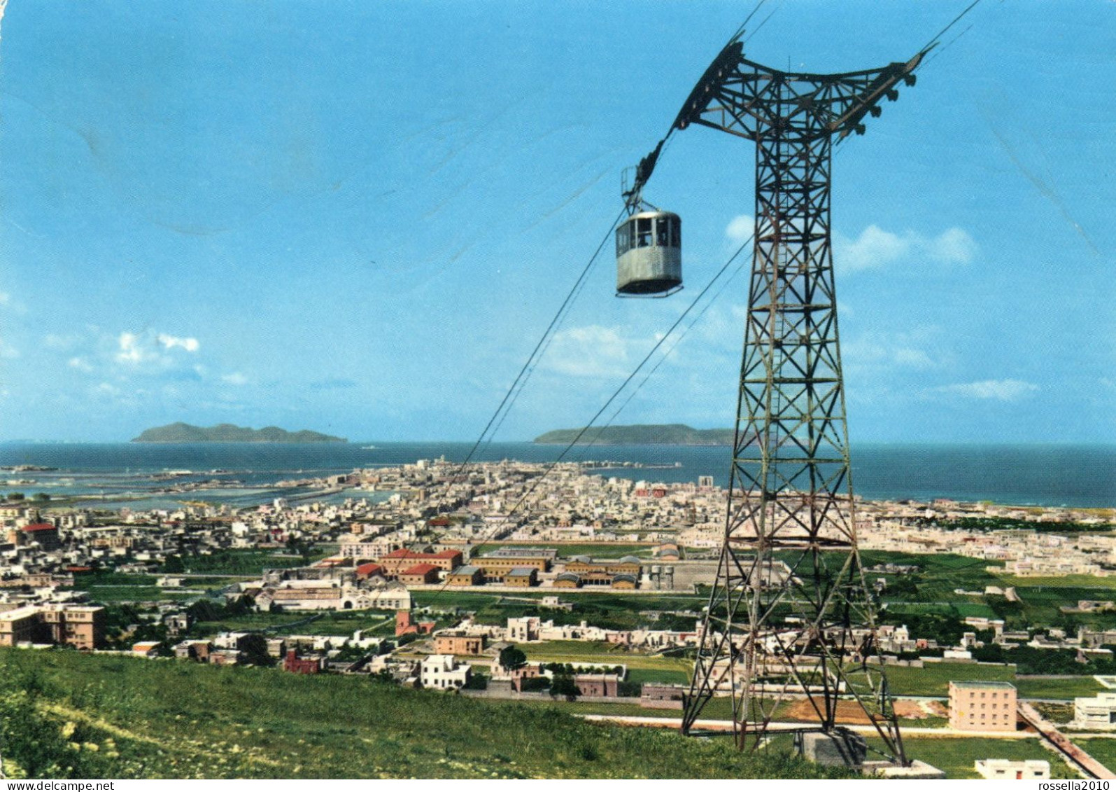 CARTOLINA 1967 ITALIA TRAPANI PANORAMA E FUNIVIA Italy Postcard ITALIEN Ansichtskarten - Trapani