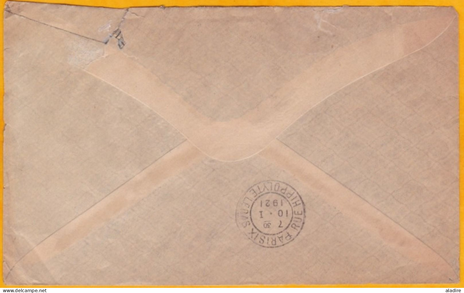 1921 - Enveloppe De Vila, Nouvelles Hébrides Vers Paris, France - 2d 5c - Cad Arrivée - 2 Légendes - Cartas & Documentos