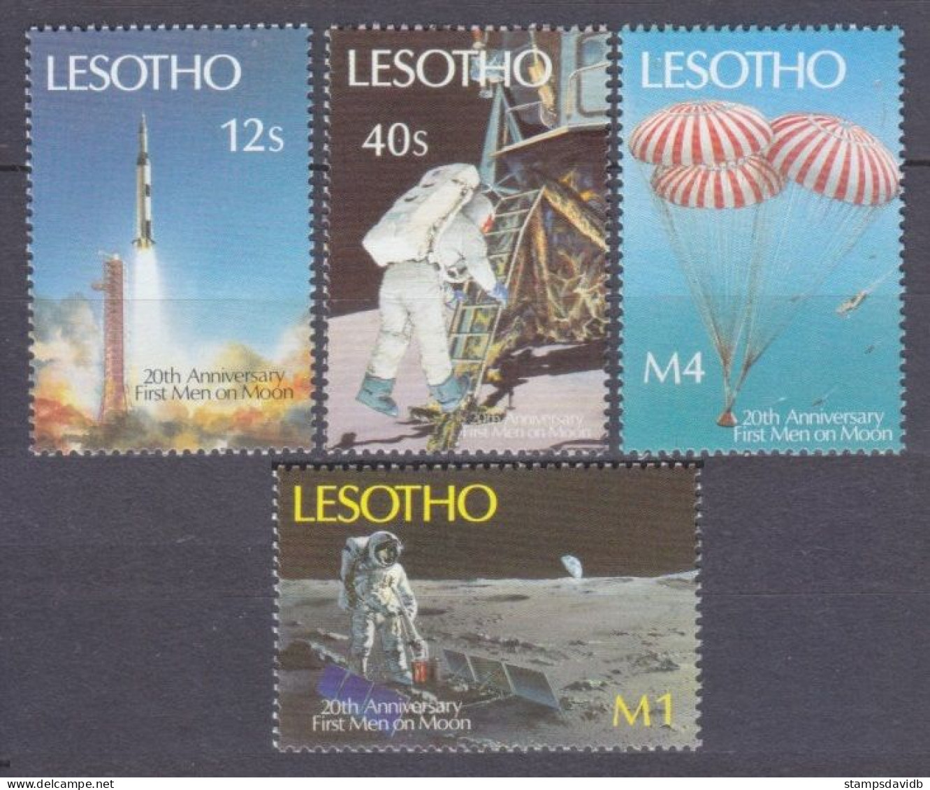 1989 Lesotho 792,794,796,799 20 Years Of Apollo 11 Moon Landing 6,90 € - Africa