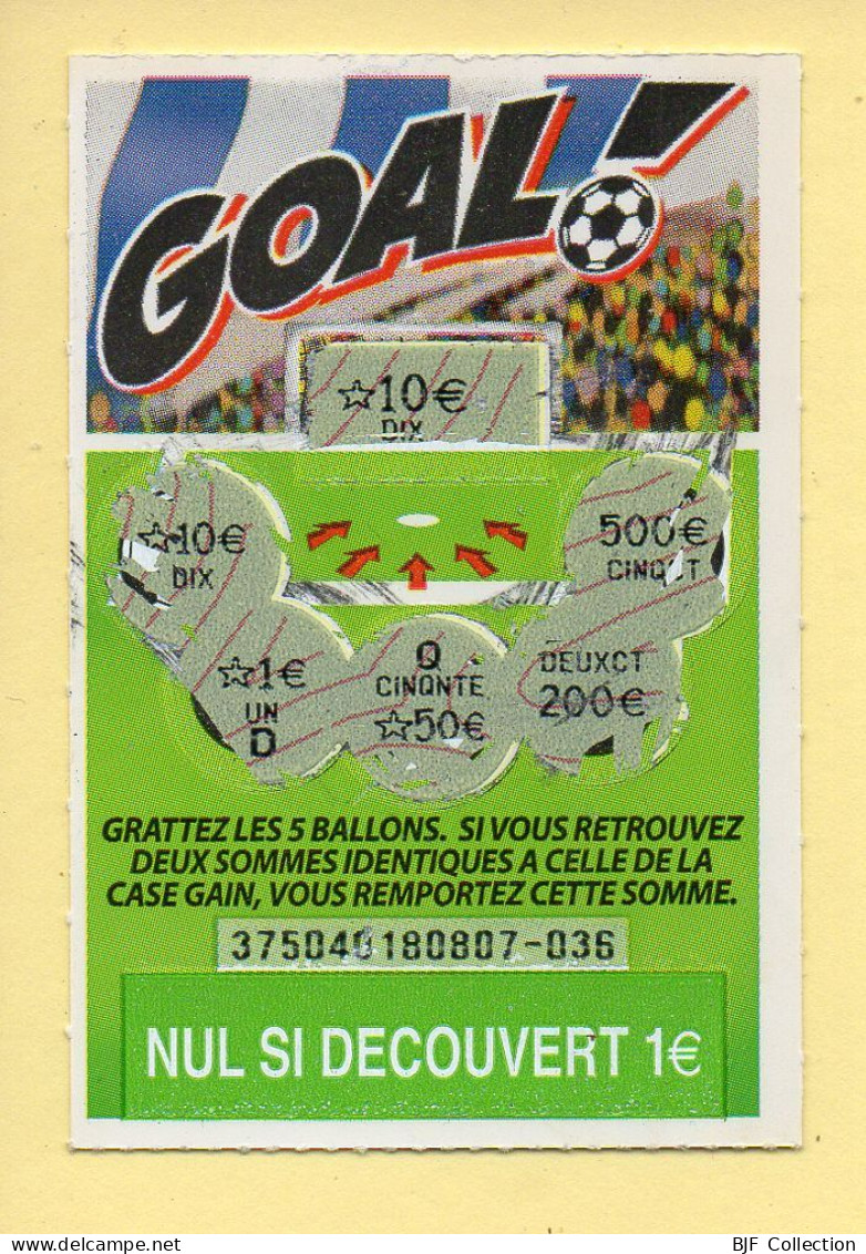 Grattage : GOAL / Emission N° 04 Du Code Jeu 375 (gratté) Trait Rouge - Billets De Loterie