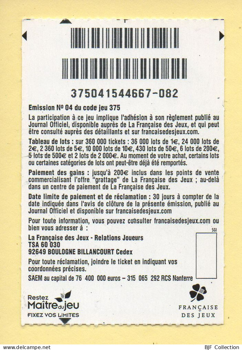 Grattage : GOAL / Emission N° 04 Du Code Jeu 375 (gratté) Trait Rouge - Billetes De Lotería