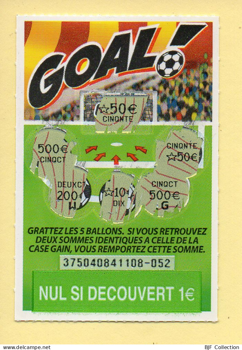 Grattage : GOAL / Emission N° 04 Du Code Jeu 375 (gratté) Trait Rouge - Lottery Tickets