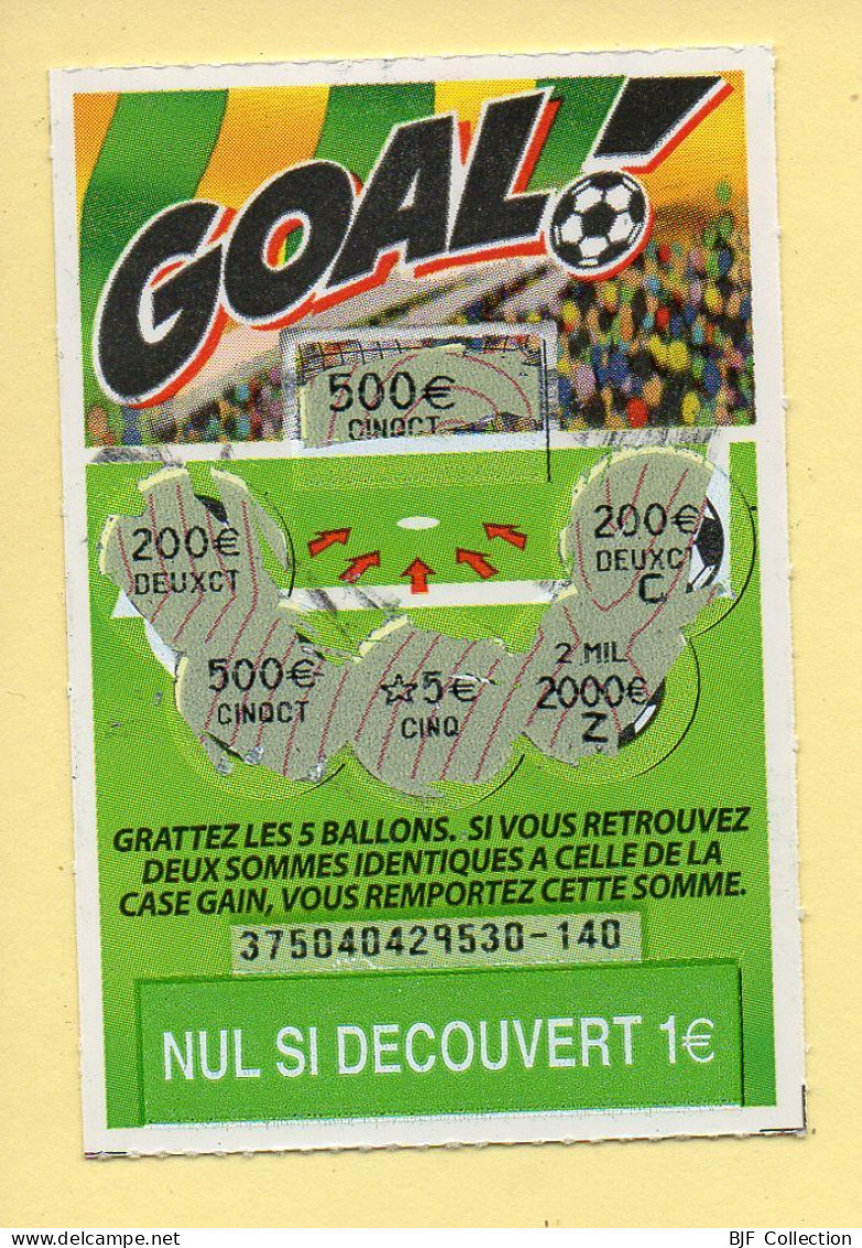 Grattage : GOAL / Emission N° 04 Du Code Jeu 375 (gratté) Trait Rouge - Lottery Tickets