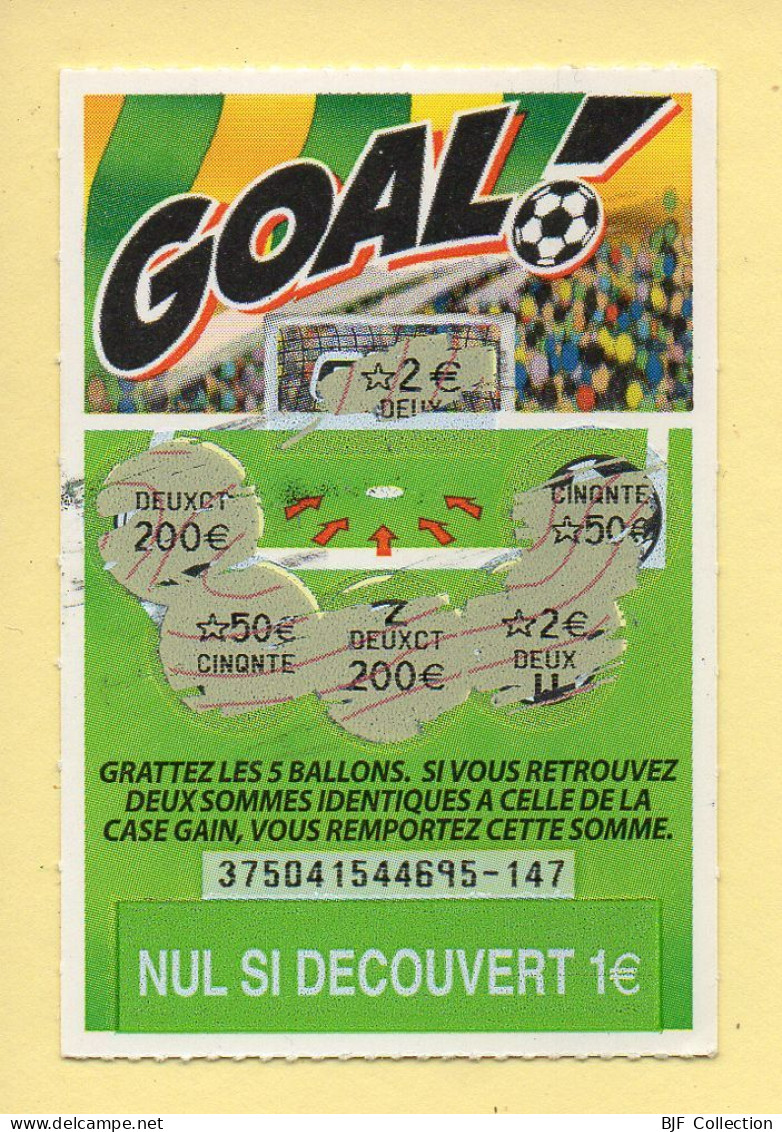 Grattage : GOAL / Emission N° 04 Du Code Jeu 375 (gratté) Trait Rouge - Lottery Tickets