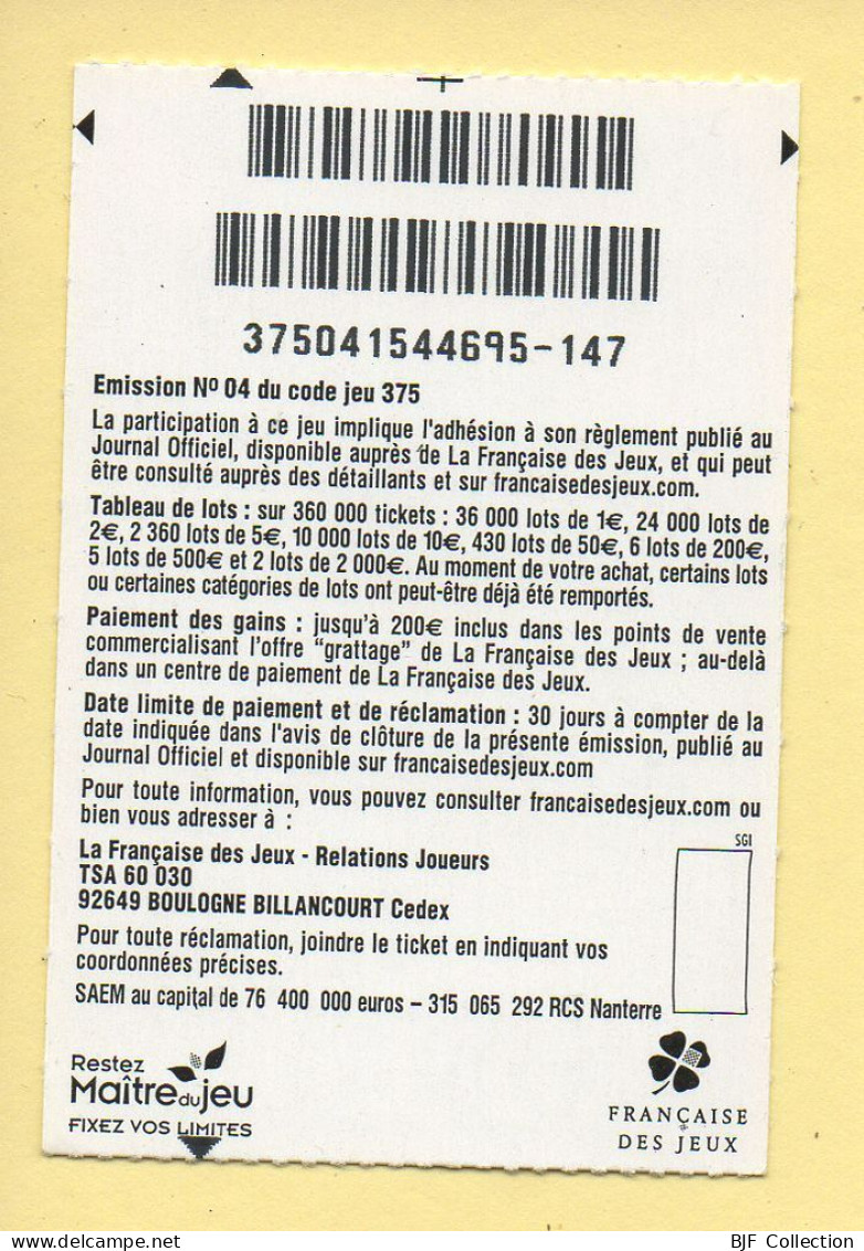 Grattage : GOAL / Emission N° 04 Du Code Jeu 375 (gratté) Trait Rouge - Billetes De Lotería