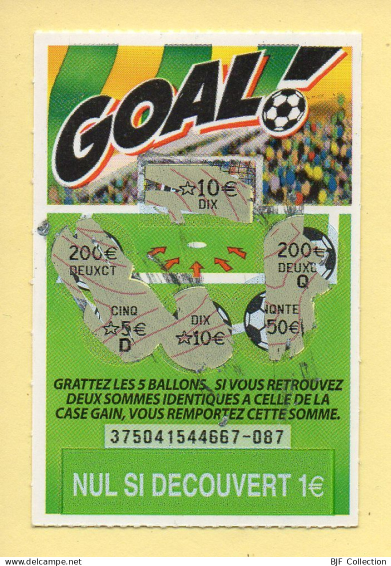 Grattage : GOAL / Emission N° 04 Du Code Jeu 375 (gratté) Trait Rouge - Lottery Tickets