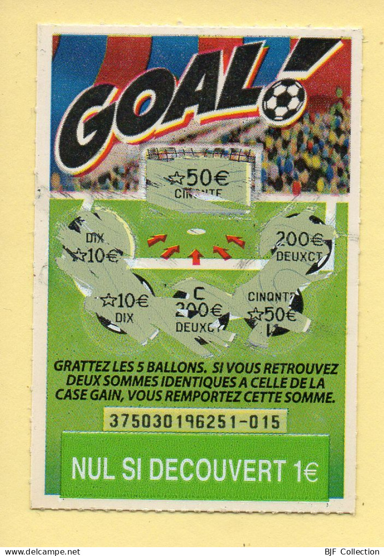 Grattage : GOAL / Emission N° 3 (gratté) Trait Bleu - Billets De Loterie