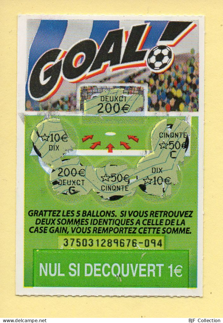 Grattage : GOAL / Emission N° 3 Du Code Jeu 375 (gratté) Trait Bleu - Billets De Loterie