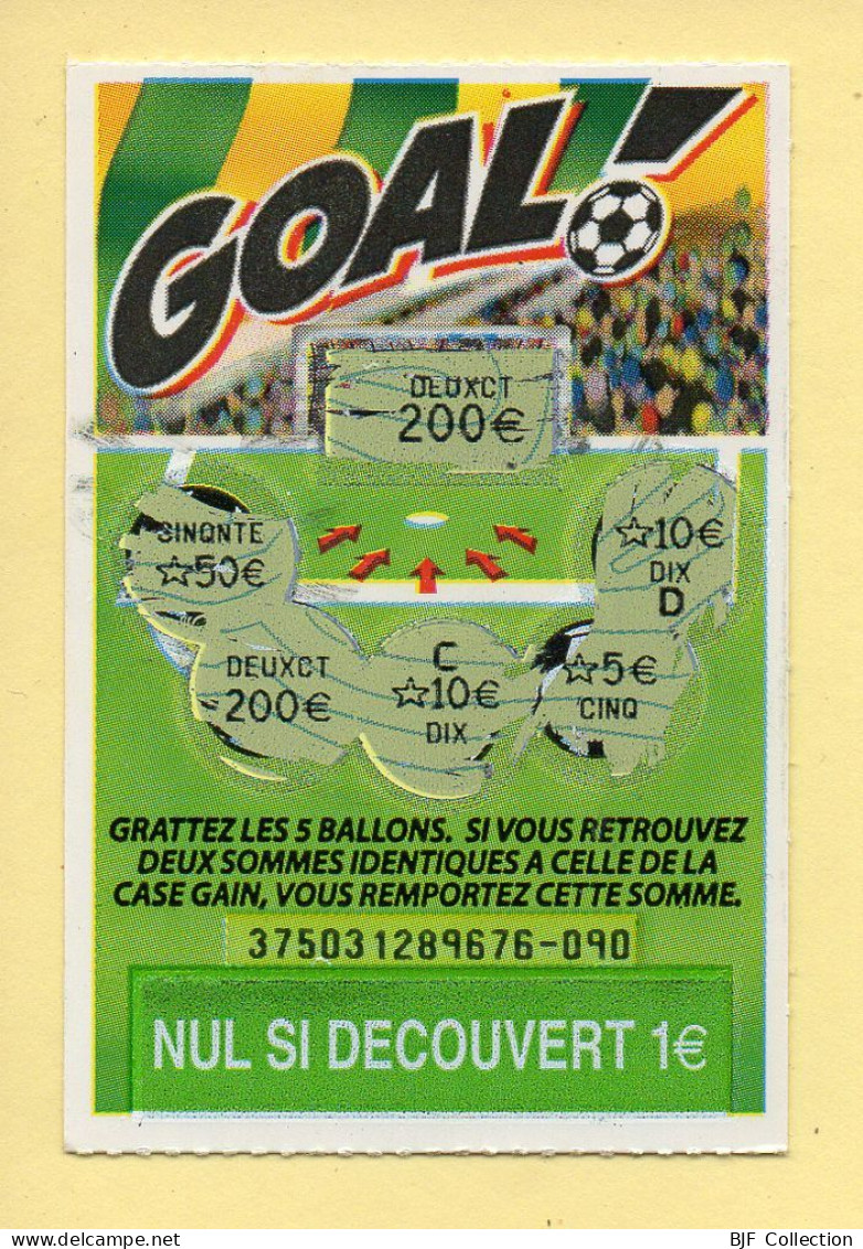 Grattage : GOAL / Emission N° 3 Du Code Jeu 375 (gratté) Trait Bleu - Billets De Loterie