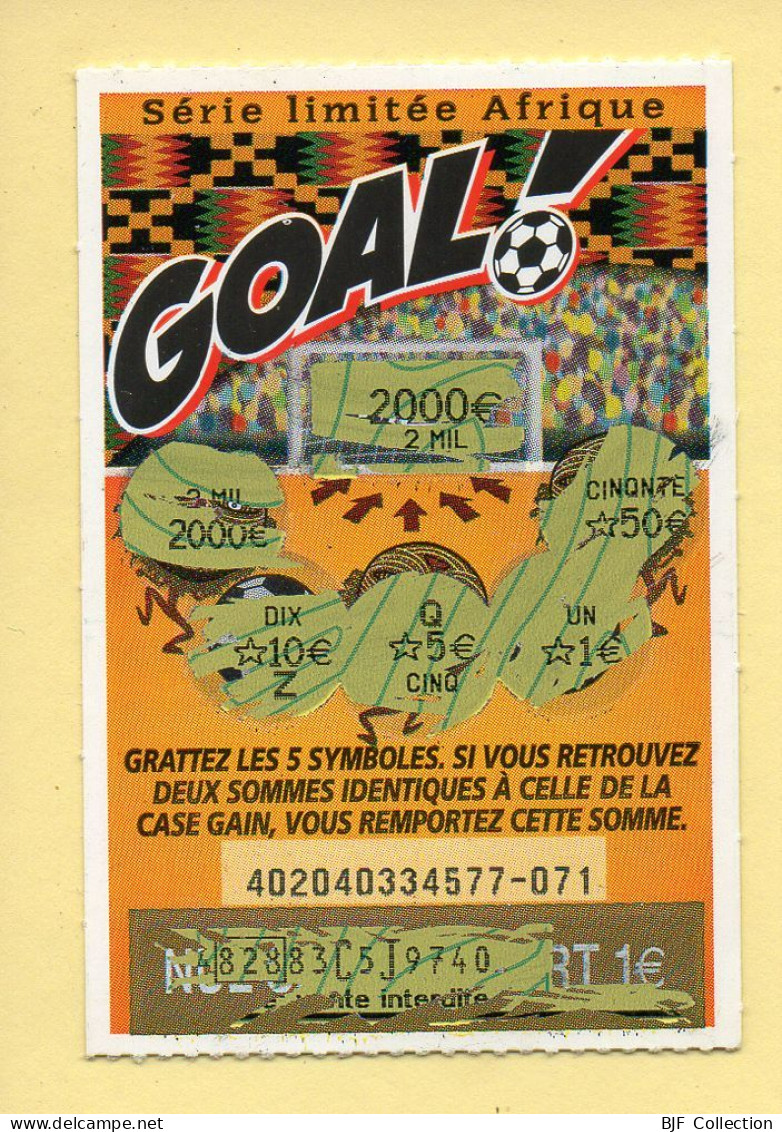 Grattage : GOAL / Série Limitée Afrique / Emission N° 04 Du Code Jeu 402 (gratté) Trait Bleu - Billets De Loterie