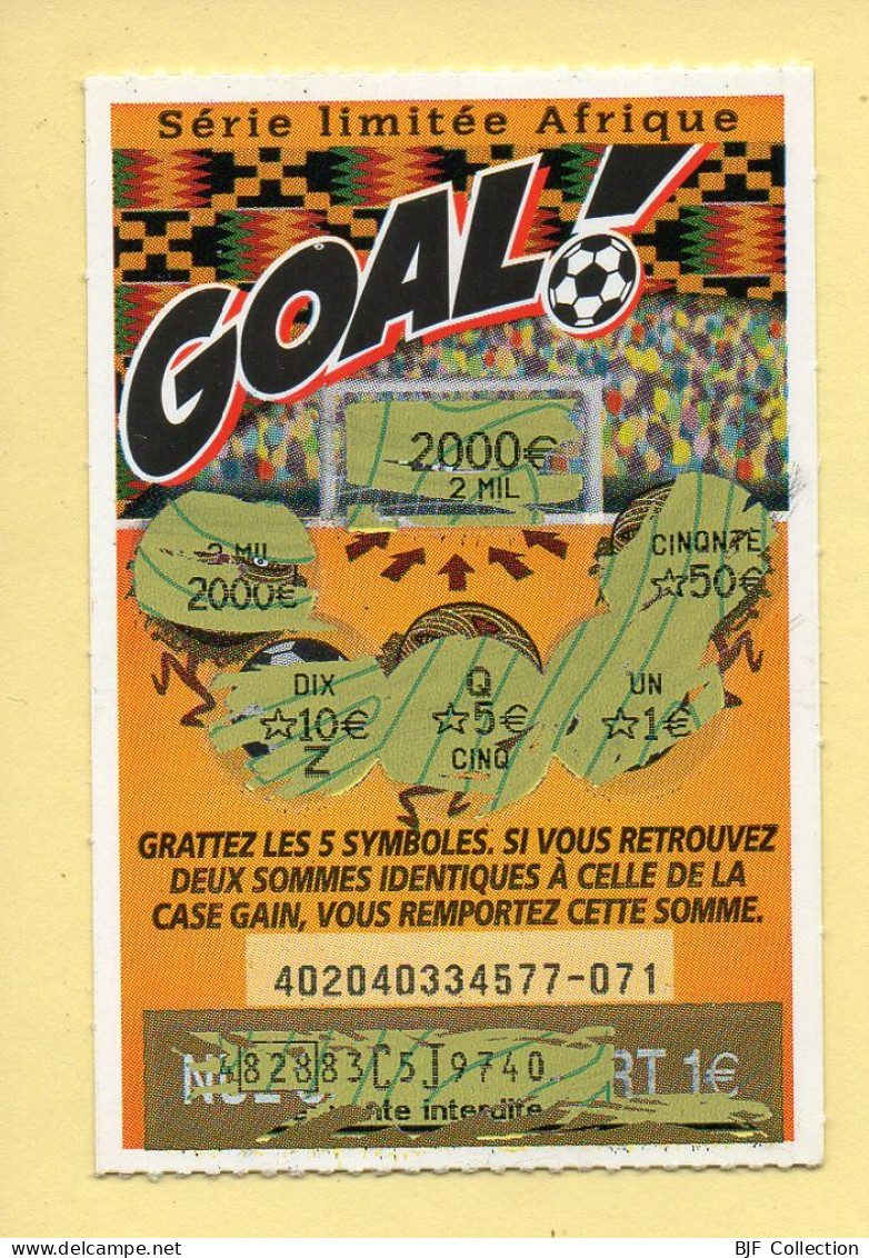 Grattage : GOAL / Série Limitée Afrique / Emission N° 04 Du Code Jeu 402 (gratté) Trait Bleu - Lottery Tickets