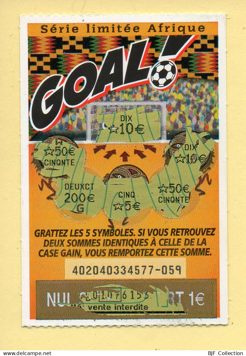 Grattage : GOAL / Série Limitée Afrique / Emission N° 04 Du Code Jeu 402 (gratté) Trait Bleu - Billets De Loterie